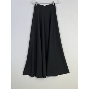 Karen T Designs VTG Black Maxi Skirt A Line Elastic‎ Waist White Sz S USA Made